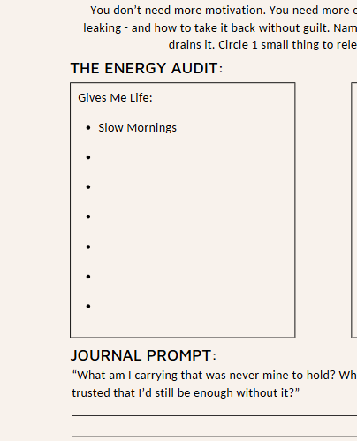 The Gentle Reset – 3-Day Printable Journal & Nervous System Reset Challenge for Women