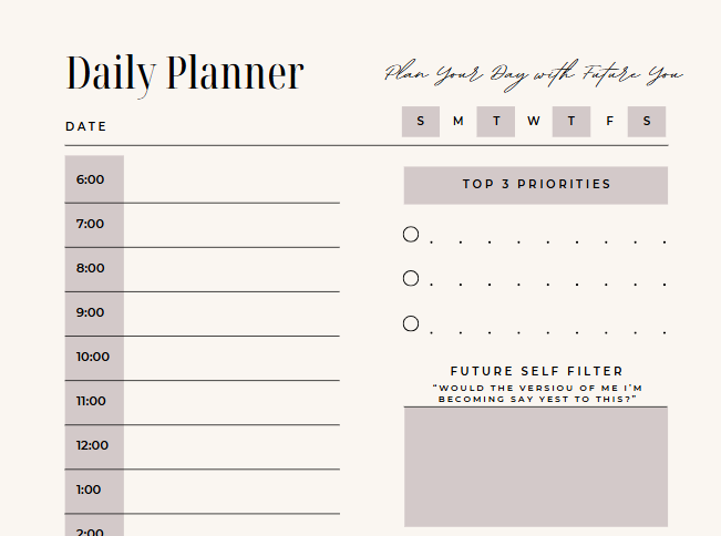 The Daily Momentum Kit – 6-Week Printable Planner & Ritual System for Alignment, Self-Trust & Future Self Embodiment